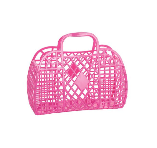 Sun Jellies Retro Basket Small  |  Berry Pink