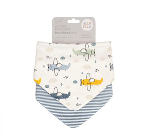 All4Ella Bandana Bibs 2pk Reversible  |  Planes