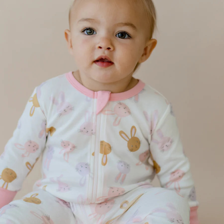Marquise Girls Zipsuit  |  Bunny Pink