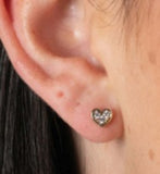 Pink Gin Earrings  |  Diamond Heart Gold