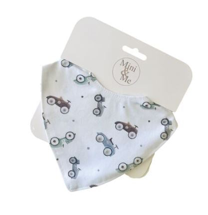 Mini & Me Waterproof Bandana Bib  |  Cars