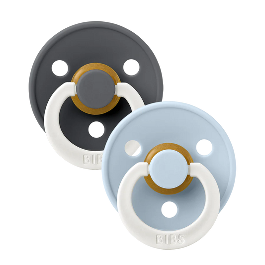 Bibs Dummies Twin Pack  |  Glow Baby Blue/Iron