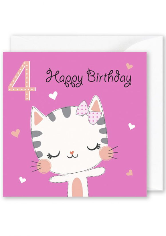 Card Square  | Kitty 4 Happy Birthday