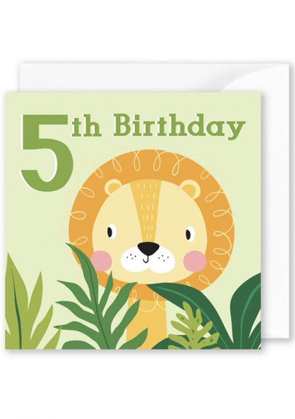Card Square  | 5th Birthday Lion