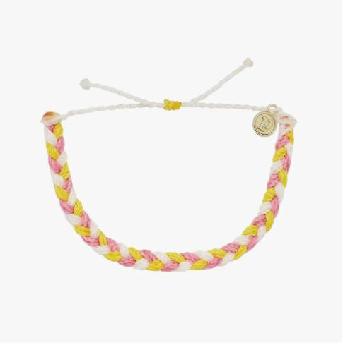 Pura Vida Bracelet  |  Braided Pink Lemonade