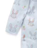 Purebaby Bunny Friends Zip Growsuit  |  Blue (SIZE 0 LEFT)