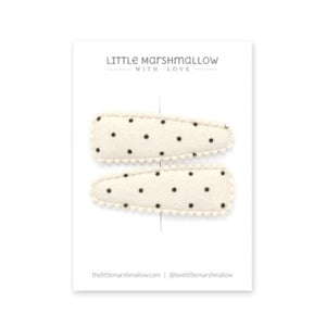 Little Marshmallow Hair Clips  |  Cookies & Cream