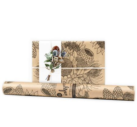 Inky Co Wrapping Paper 5m  |  Flower Tribe Kraft