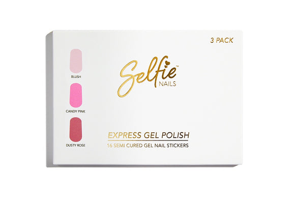 Selfie Nails Gel Polish Pack  |  Blush + Candy Pink + Dusty Rose