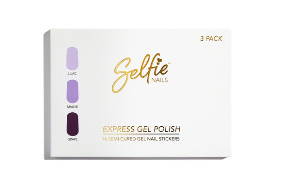 Selfie Nails Gel Polish Pack  |  Lilac + Mauve + Grape