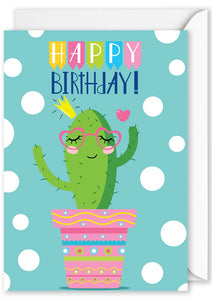 Card Rectangle  |  Happy Birthday Cactus