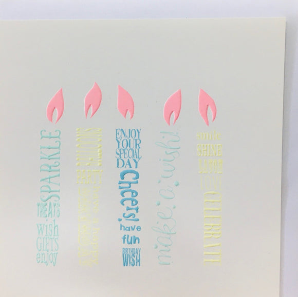 Card Square  |  Happy Birthday Candles Pastel