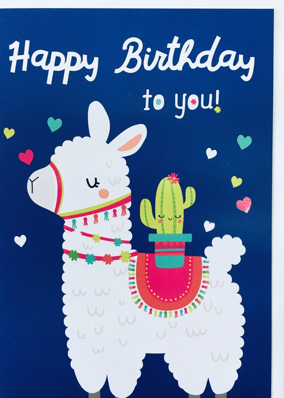 Card Rectangle  |  Happy Birthday Llama