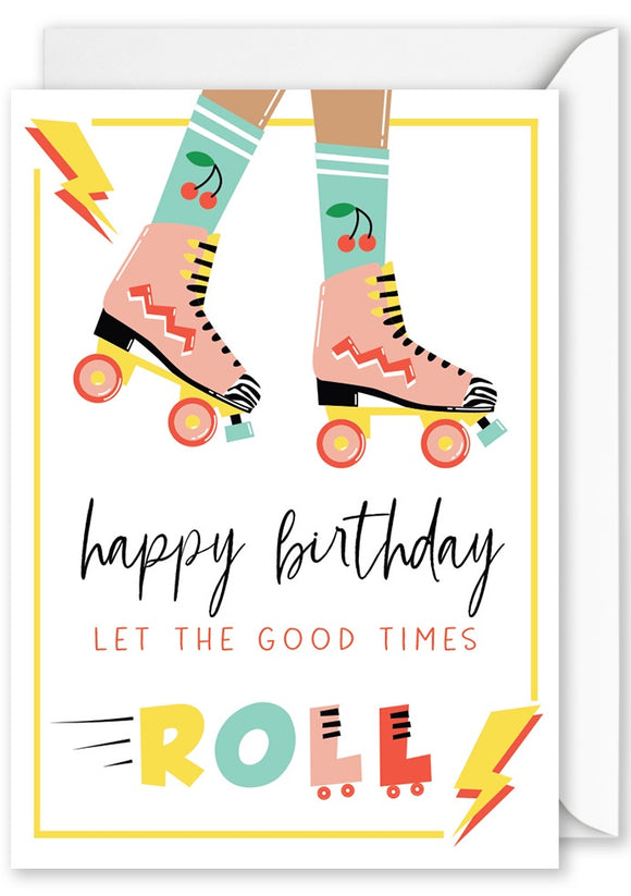 Card Rectangle  |  Happy Birthday Rollerskates