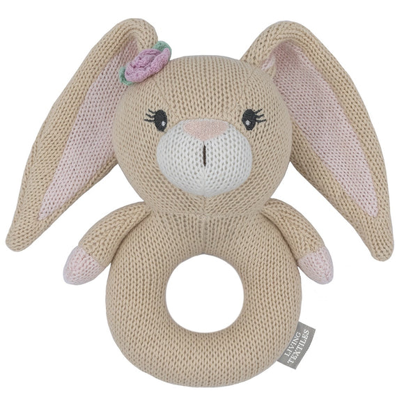 Living Textiles Knitted Rattle  |  Amelia The Bunny