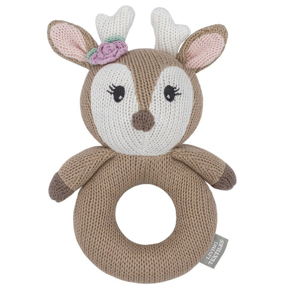 Living Textiles Knitted Rattle  |  Ava The Fawn