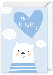 Card Rectangle  |  Baby Boy Bear
