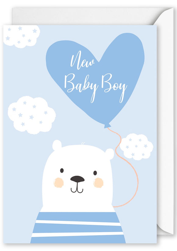 Card Rectangle  |  Baby Boy Bear