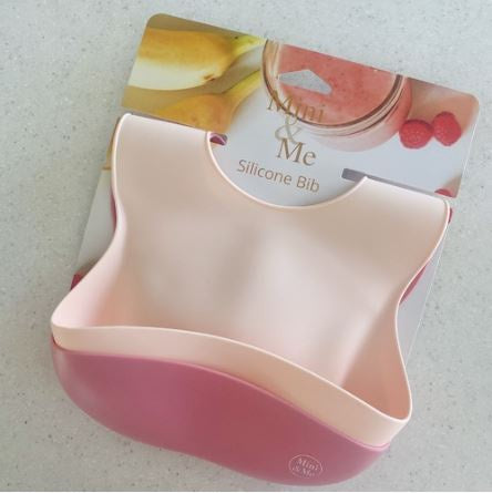 Mini & Me Silicone Bib Set 2pc  |  Guava & Marshmallow