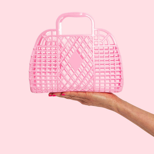Sun Jellies Retro Basket Small  |  Bubblegum Pink