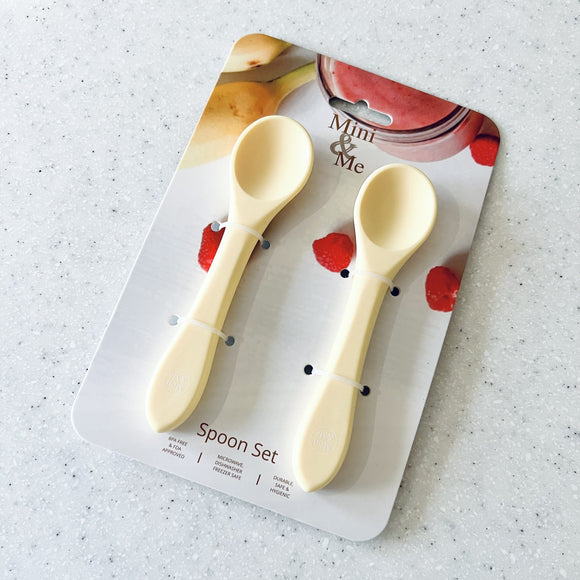 Mini & Me Silicone Spoon Set  |  Custard
