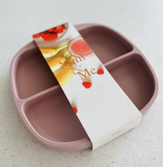 Mini & Me Suction Divided Plate  |  Cherry