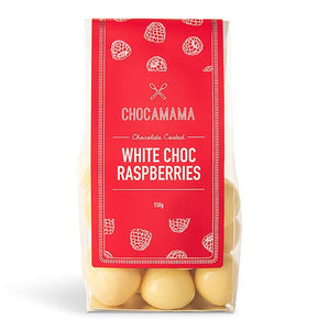 Chocamama Choc Rasperries 125g  |  White