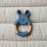The Teething Co Rabbit Silicone & Wood Teether  |  MULTIPLE COLOUR OPTIONS