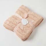 Blanket Jiggle & Giggle  |  Cable Knit Pink Clay