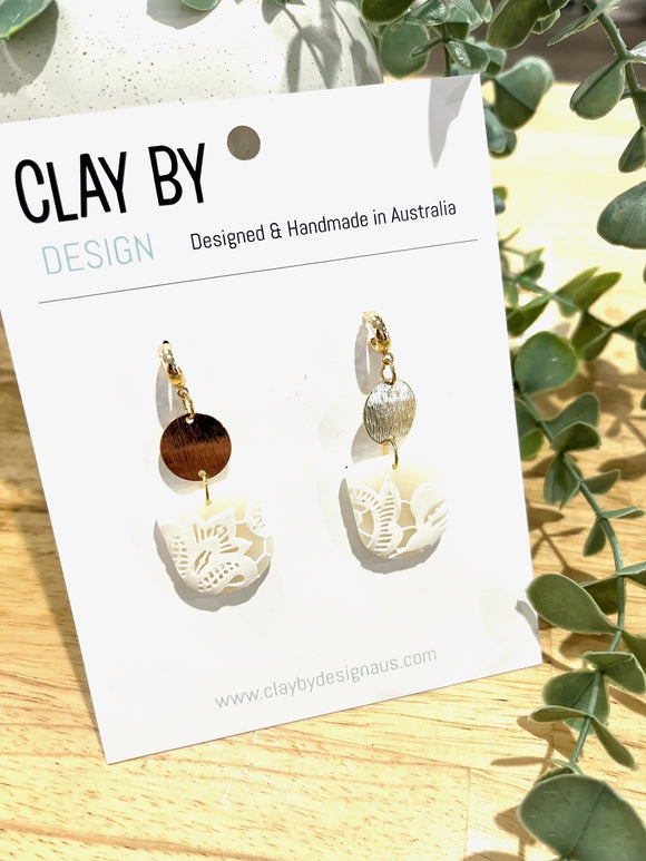 Clay By Designs Earrings  |   Gold Lace Dangles