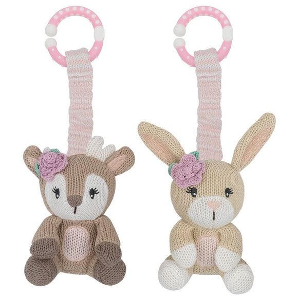 Living Textiles Stroller Toys 2pk  |  Fawn & Bunny