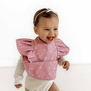 Snuggle Hunny Waterproof Bib  |  Pink Fleur