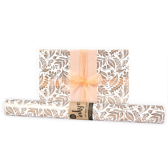 Inky Co Wrapping Paper 5m  |  Botanical Rose Gold